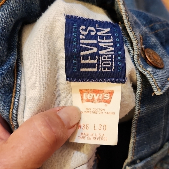 LEVI'S men's blue jeans "with a skosh more room" made in USA 70s distressed - Picture 4 of 9